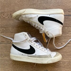 Nike White and Black High-Top Blazers